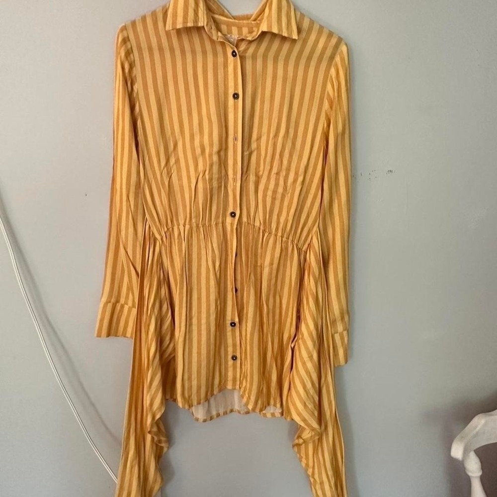 Long‎ Sleeve Collared Dress with ties